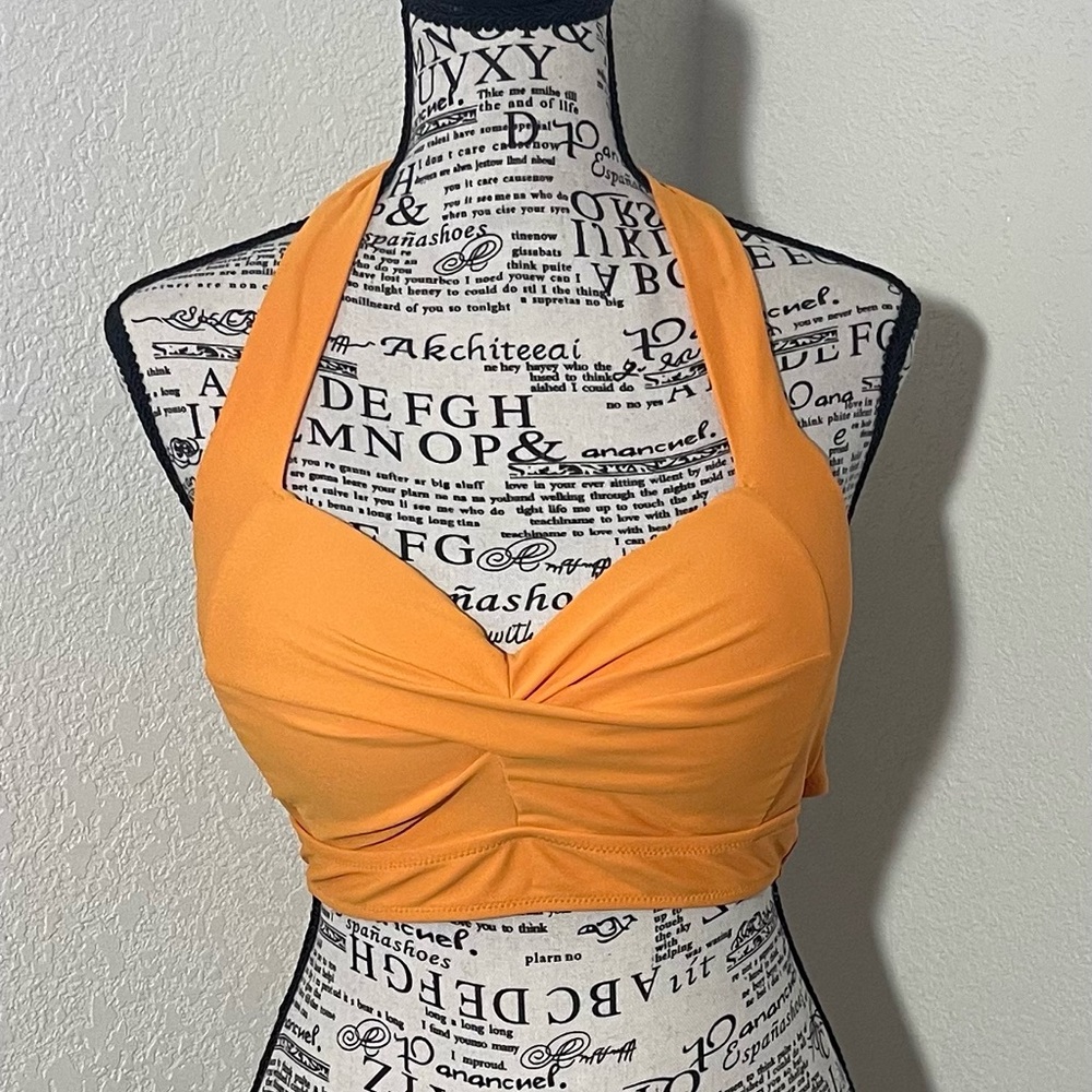 Orange Bright Modern  women’s size M  bikini top